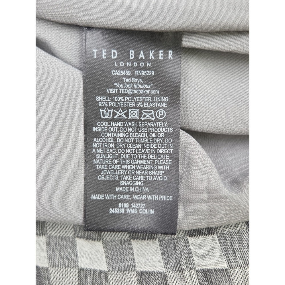Ted Baker London Coliin Pleated Skirt Black White Plaid Check Size 4 Pull On - Picture 7 of 9